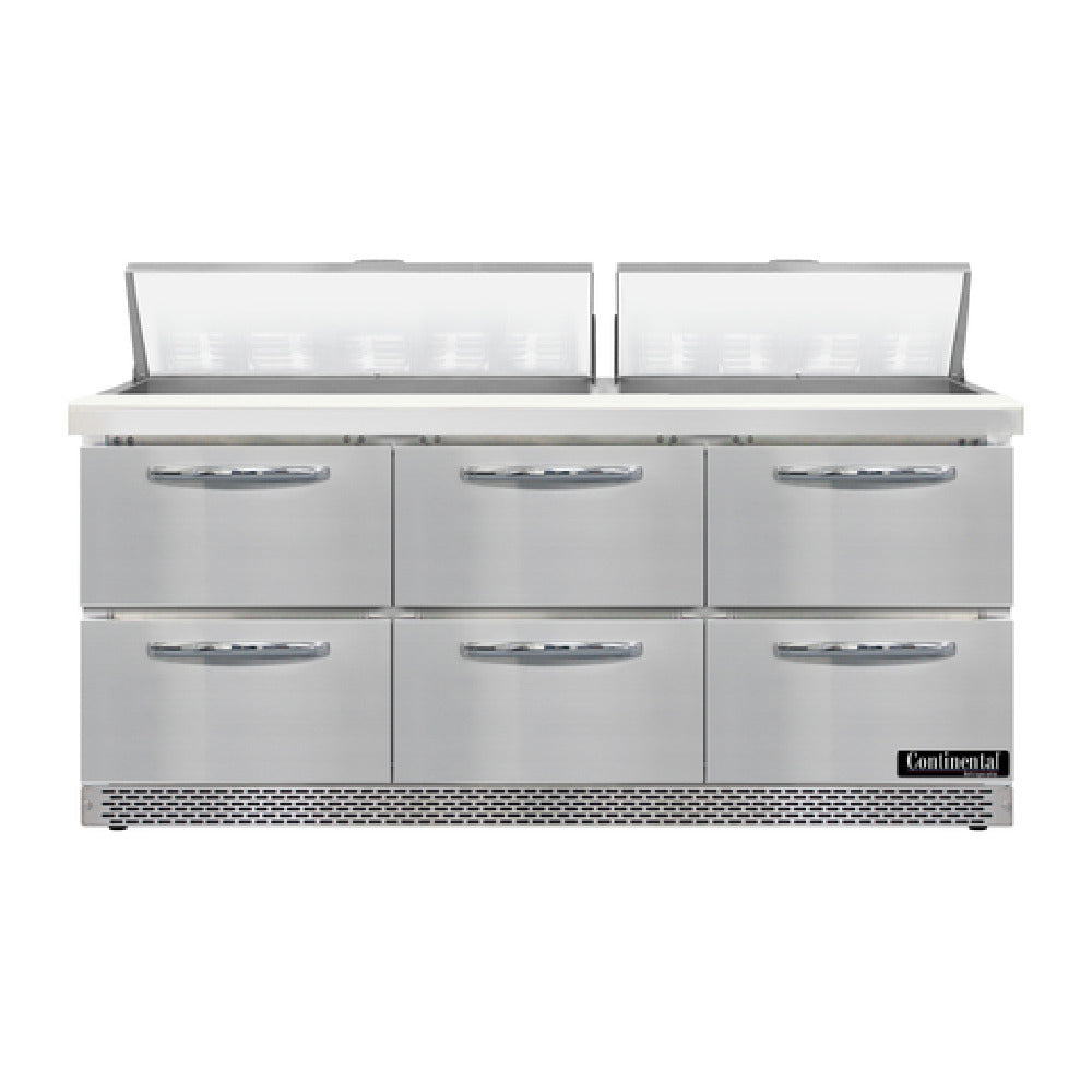 Continental Refrigerator D72N18-FB-D Designer Line Sandwich Unit Front Breather