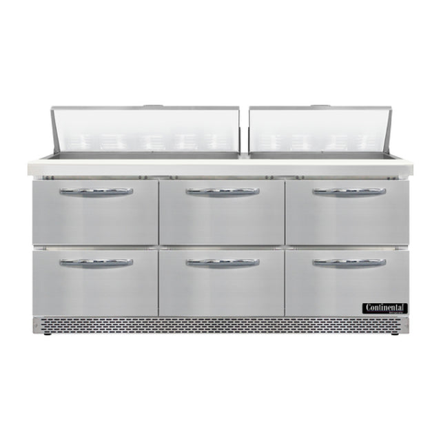 Continental Refrigerator D72N18-FB-D Designer Line Sandwich Unit Front Breather