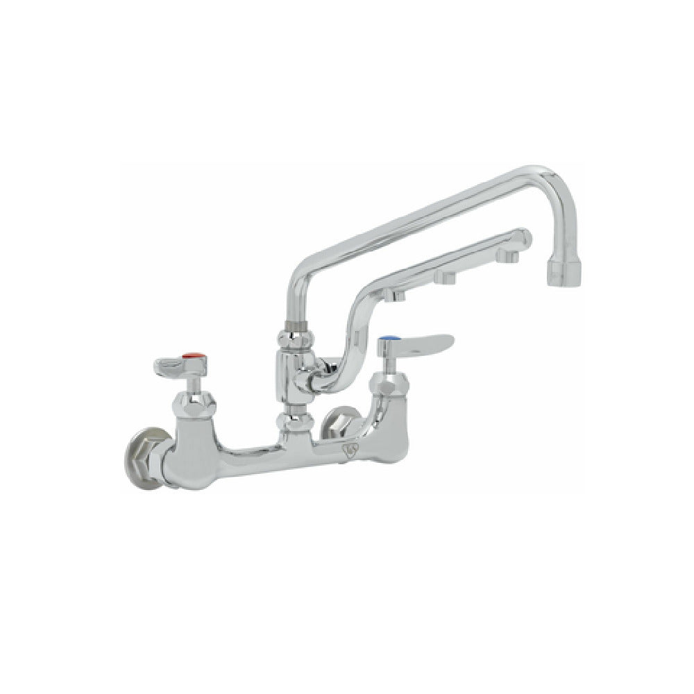 T&S Brass B-0231-U12-CR UltraRinse 8” Wall Mount Mixing Faucet With Polished Chrome Plated Brass Body