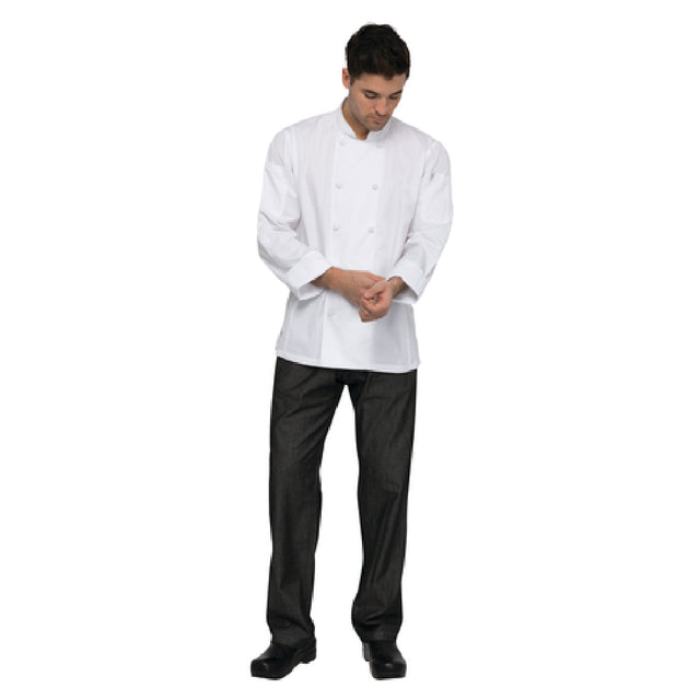 Chef Works CBC01WHTL Bowden Chef Coat Roll Up Long Sleeves Cool Vent™ Sides