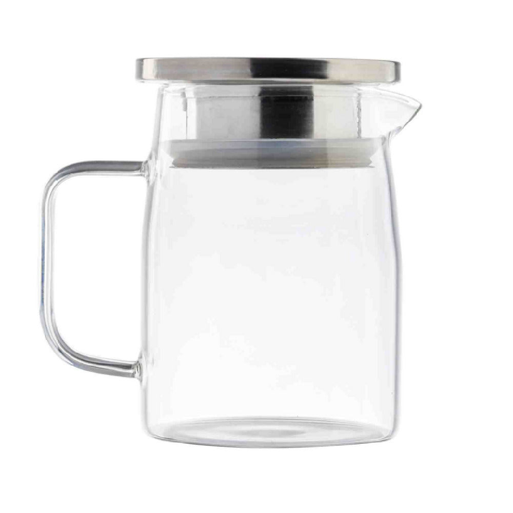 TableCraft Products 12900 - Glass Pitchers, 17 Oz., With Stainless Steel Dispensing Lids