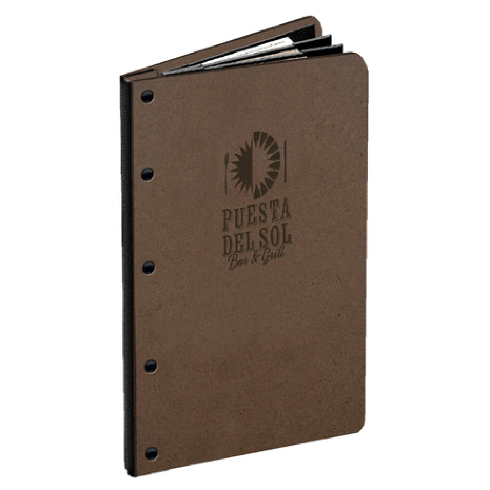 Menu Solutions HB60D Menu Cover Holds 8-1/2" X 14" Inserts Quad Booklet With 6 Views