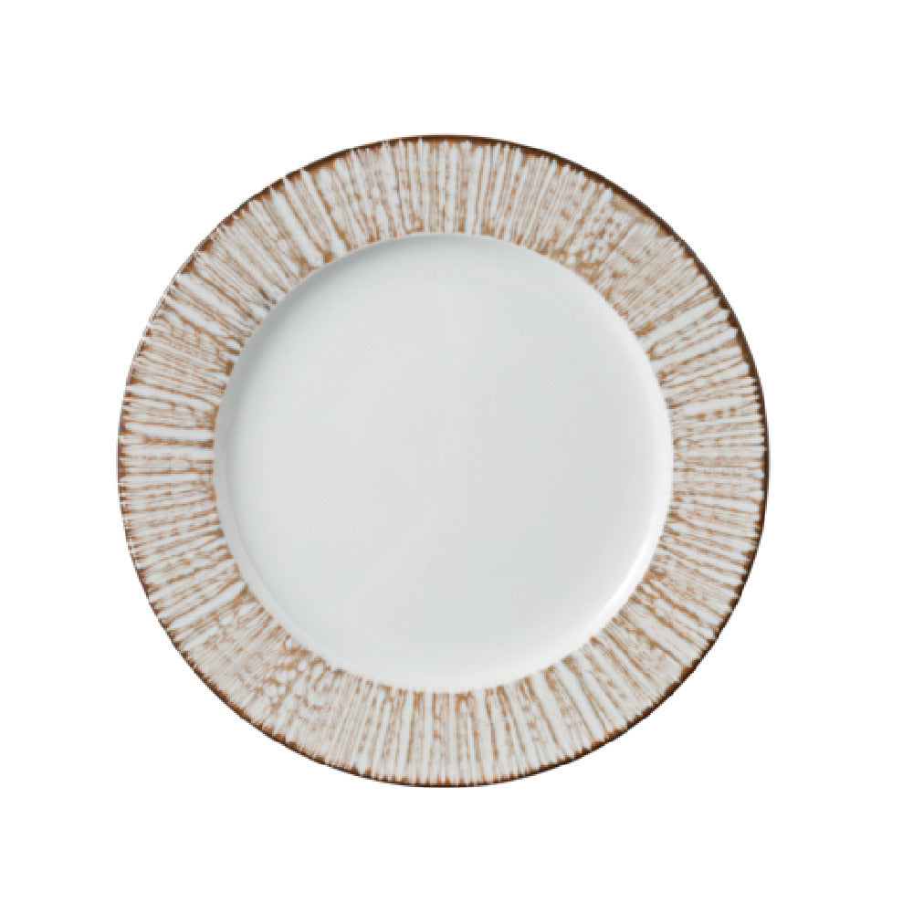 Yanco LE-110 - Legna Dinner Plate, 10 1/4" X 1", White & Brown
