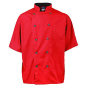 KNG 2124RDSLL Kng Active Chef Coat Lg Mens Red/slate Ss