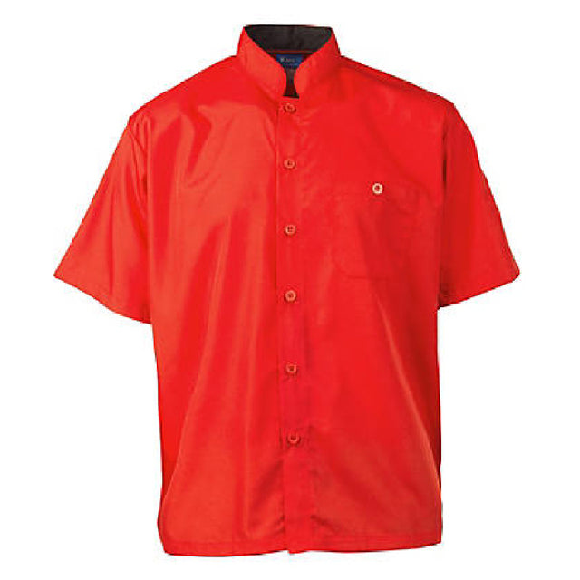 KNG 2126RDBK3XL Kng 3xl Chef Shirt Mens Red/black Ss Active