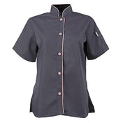 KNG 2127SLPKXS Kng Xs Active Chef Shirt Womens Slate/pink Ss
