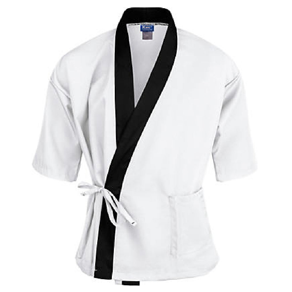 KNG 2129WHBK2XL Kng 2xl Sushi Chef Coat White/black 3/4 Sleeve