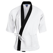KNG 2129WHBKL Kng Lg Sushi Chef Coat White/black 3/4 Sleeve