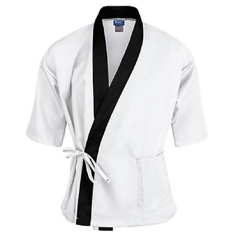 KNG 2129WHBKM Kng M Sushi Chef Coat White/black 3/4 Sleeve