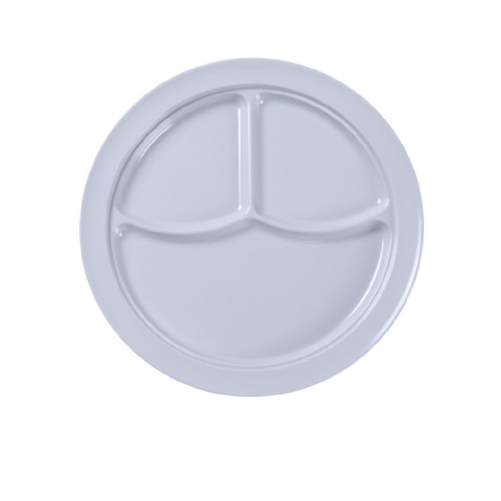 Yanco NS-703W Nessico Compartment Plate 10-1/4" Dia. 3-compartments