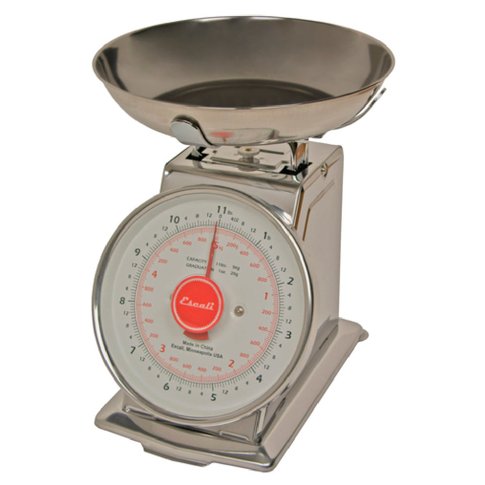 San Jamar SCDLB11 Escali Dial Scale 8"W X 8-1/2"D X 10"H 11 Lb. X 1 Oz./ 5 Kg X 20 G