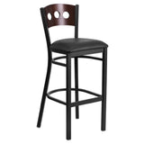 Flash Furniture XU-DG-60516-WAL-BAR-BLKV-GG Hercules Series Restaurant Bar Stool