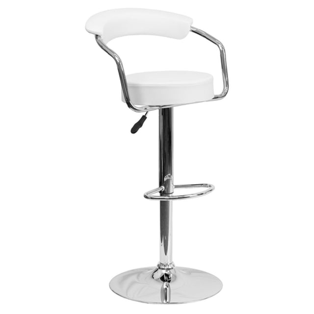 Flash Furniture CH-TC3-1060-WH-GG Swivel Bar Stool With Arms Adjustable Height