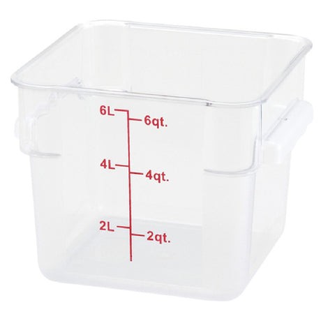 Winco PTSC-6 Storage Container 6 Qt. 8-13/16" X 9-3/8" X 7-5/16"H