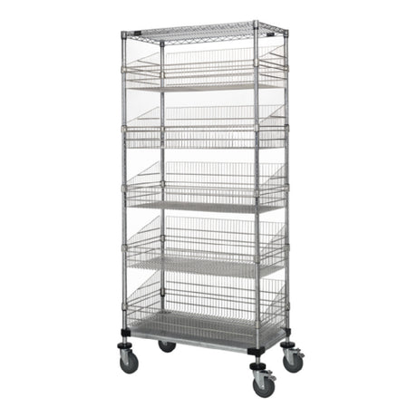 Quantum WRC74-2448CSG-5BSK Post Basket Cart 48"W X 24"D X 80"H 1200 Lbs. Load Capacity