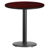 Flash Furniture XU-RD-24-MAHTB-TR18-GG Table 24" Dia. X 31-1/8"H Dining Height