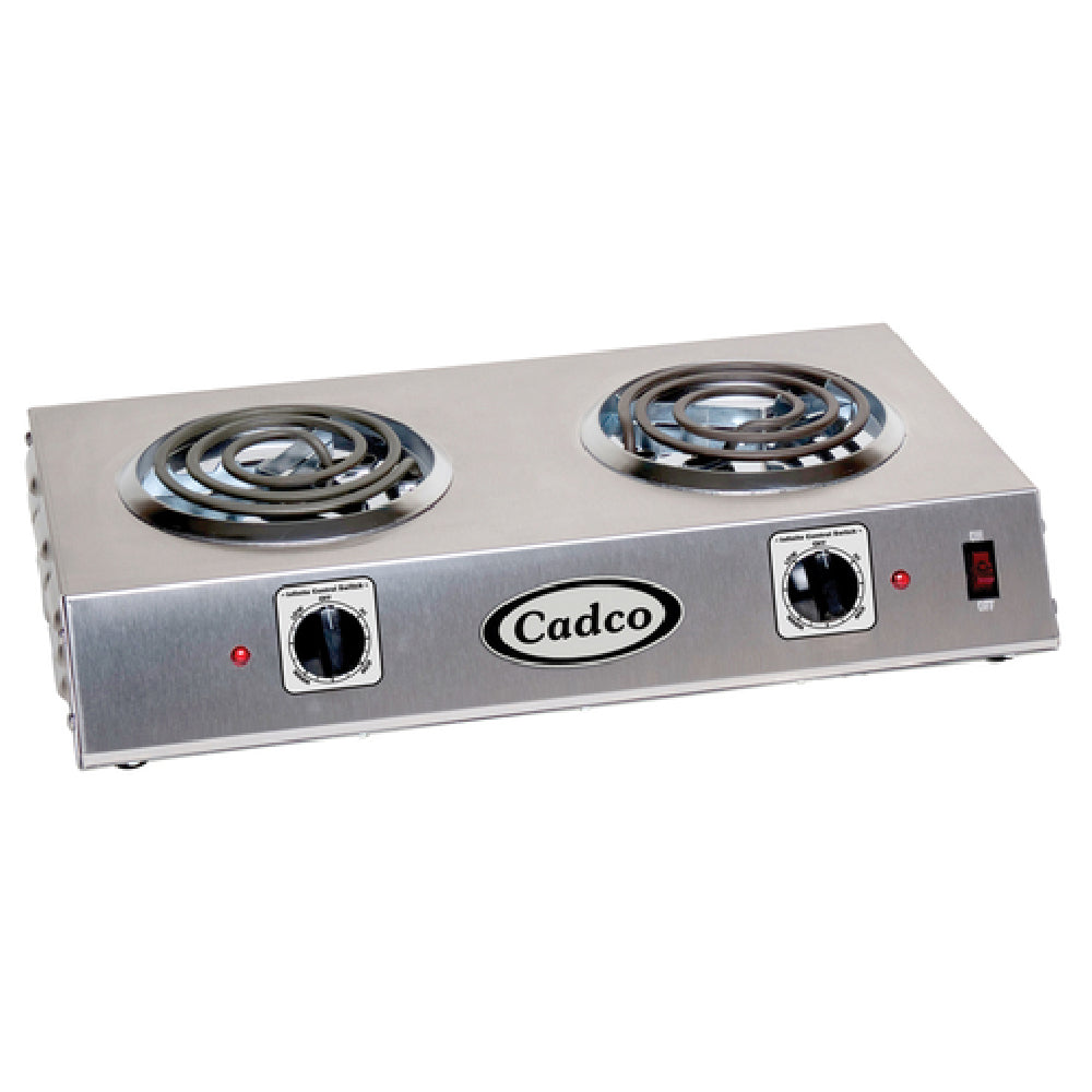 Cadco CDR-1T Portable Double Hot Plate Countertop Electric