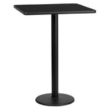 Flash Furniture XU-BLKTB-3030-TR18B-GG Table 30"W X 30"D X 43-1/8"H Bar Height