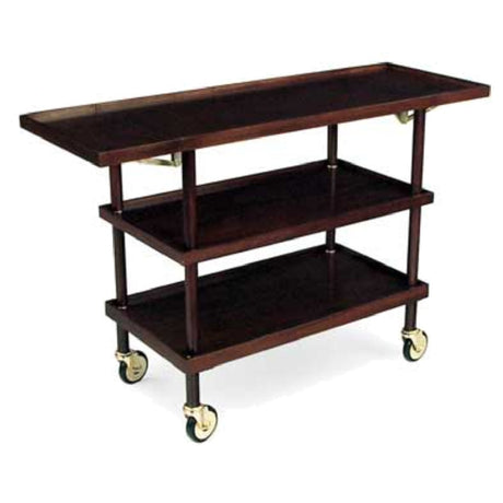 Forbes Industries 5524 Slimline Service Cart (3) Wood Veneer Shelves (2) Drop Leaves (49"L With Leaves Up)