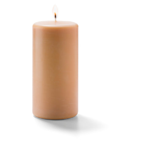 Hollowick P3X6CP-12 Select Wax® Pillar Wax Candle 3" Dia. X 6"H Cappuccino (12 Each Per Case)