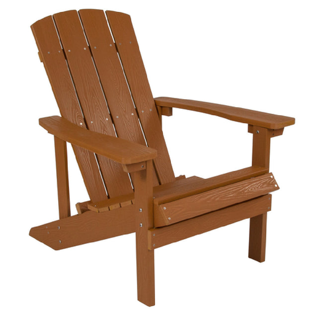 Flash Furniture JJ-C14501-TEAK-GG Adirondack Chair 350 Lb. Weight Capacity Weather-resistant Polystyrene Frame