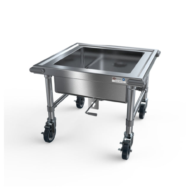 NBR Equipment SKS-2020 Mobile Soak Sink 16ga T30427"x27"x21-3/4"H Stainless Steel Cross-bracing