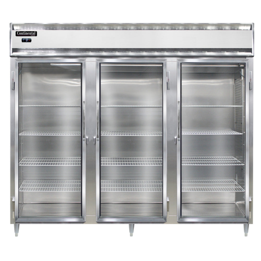 Continental Refrigerator DL3FE-SS-GD Designer Line Wide Freezer Reach-in 85-1/2"W