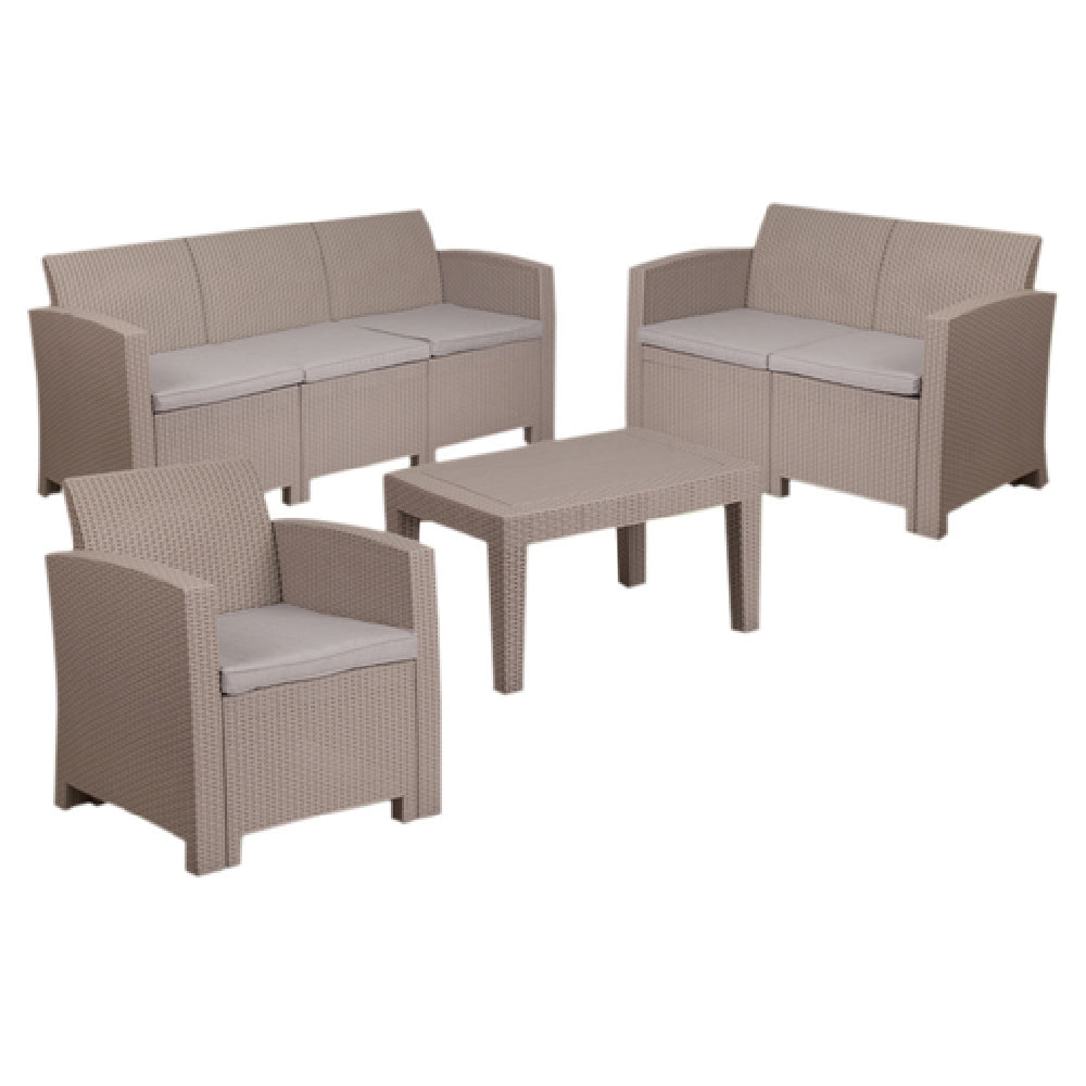 Flash Furniture DAD-SF-123T-CRC-GG Outdoor Patio Set 4-piece (1) 26-3/4"W X 27"D X 30"H Chair