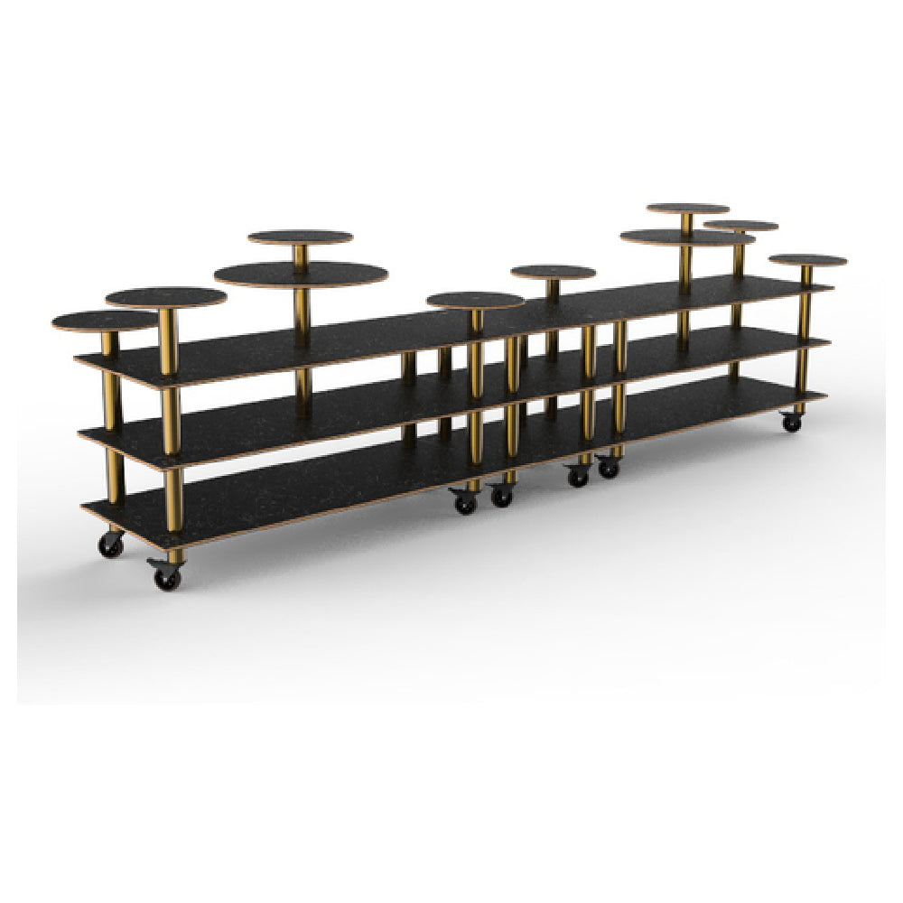 Steelite MGCMLB08MBXW Mogogo Buffet Solutions Modular Display Station 3-tier 180-1/2" X 38" X 54"H