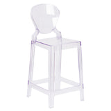 Flash Furniture OW-TEARBACK-24-GG Ghost Counter Stool 330 Lb. Weight Capacity