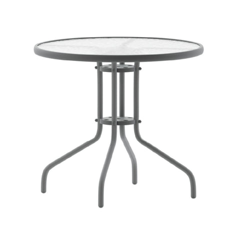 Flash Furniture TLH-070-2-SV-GG Bellamy Patio Table 31-1/2" Dia. X 28"H Round