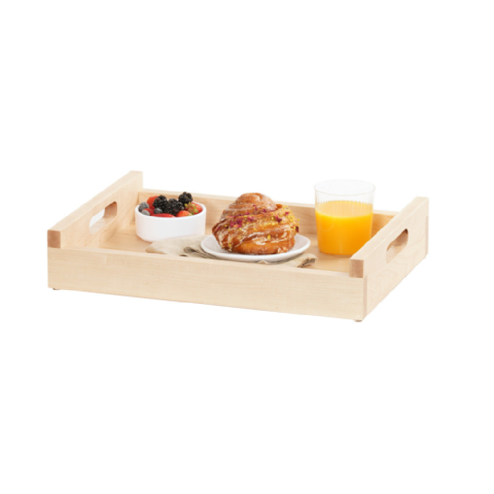 Cal Mil 3454-1217-71 Blonde Roomservice Tray 17.25"W X 12.5"D X 3.5"H With Handle Cutouts