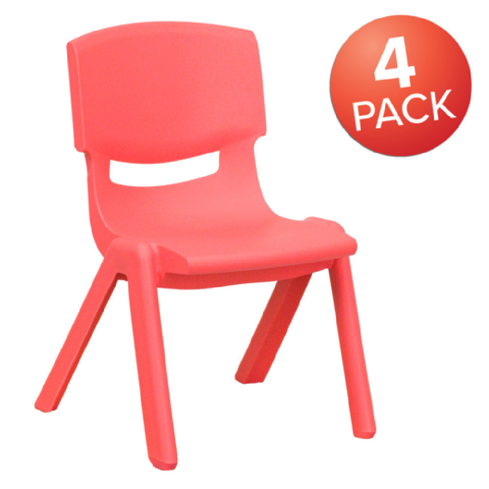 Flash Furniture 4-YU-YCX4-003-RED-GG Whitney Stacking Chair 154 Lb. Weight Capacity