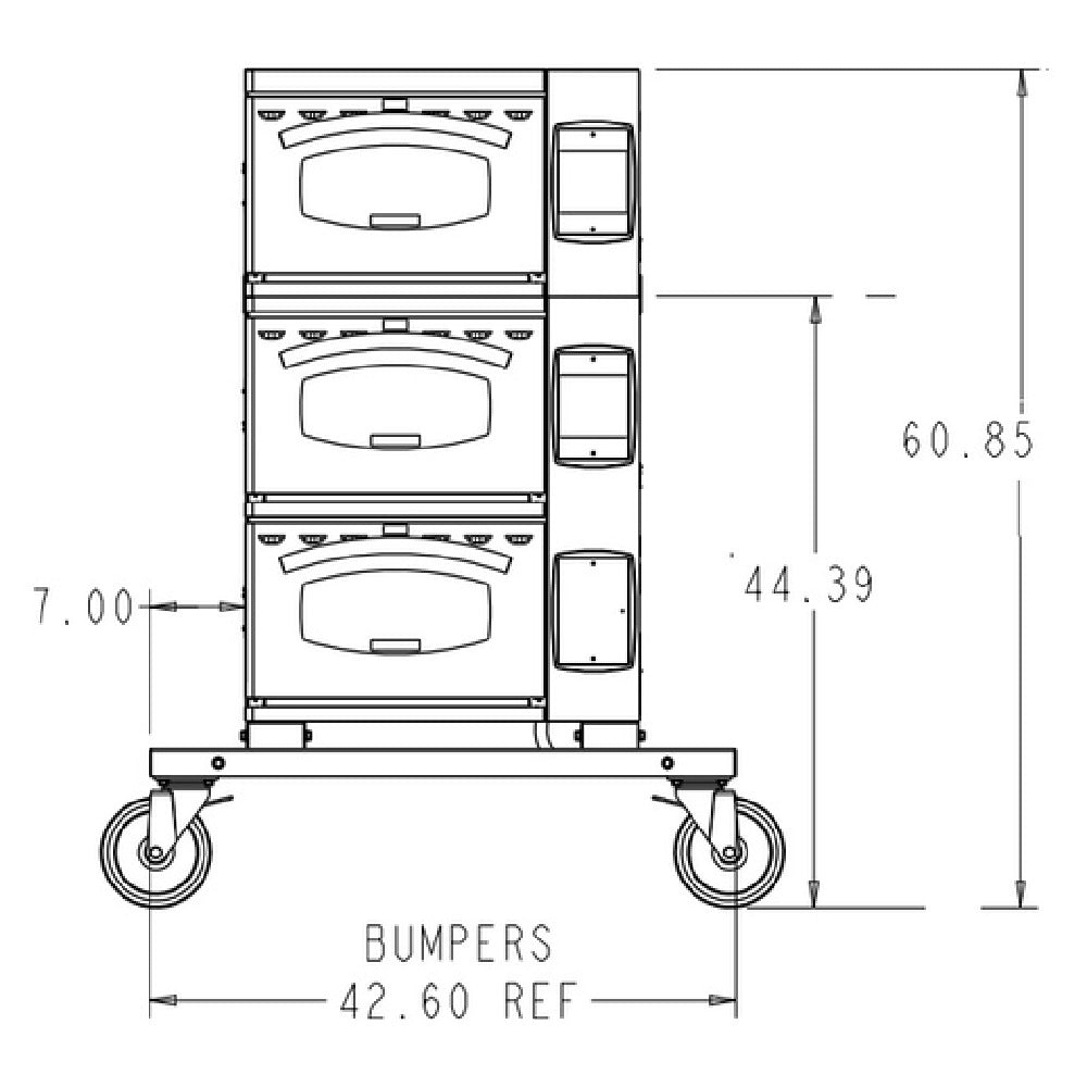 Ovention OVNTN-STK-13 - Stacking Kit For MILO-16 And MILO2-16 Up To 3-decks, Includes Cart