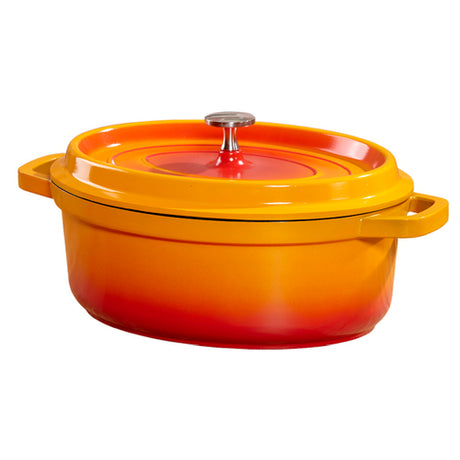 GET Enterprises CA-007-O/BK Heiss™ Induction Dutch Oven 6-1/2 Qt. (7 Qt. Rim Full) 12-1/8" X 9-7/8" X 4-1/4"H