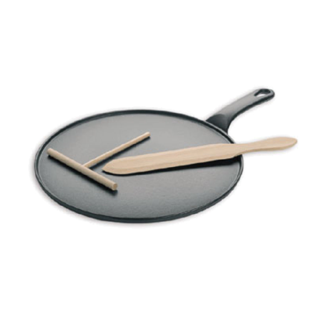 Matfer 071122 Le Chasseur Crepe Pan 11-3/4" Dia. With Beech Wood Spatula And Scraper