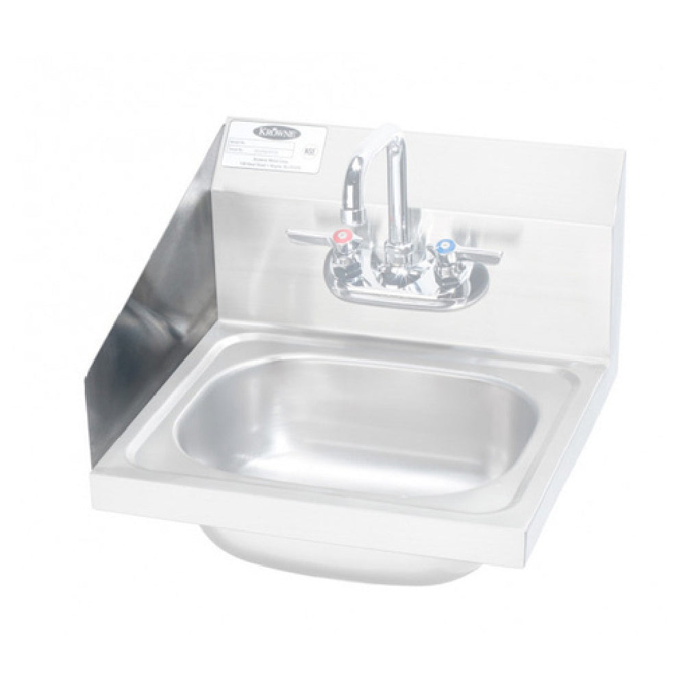 Krowne FG-L2 Factory Installed 15" Side Splash Left Side Spot Welded To Side Of Hand Sink