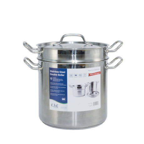 CAC China SPDB-12S Double Boiler 12 Qt. 10-1/4" X 9-1/4" (8-1/2"H Insert) With Lid