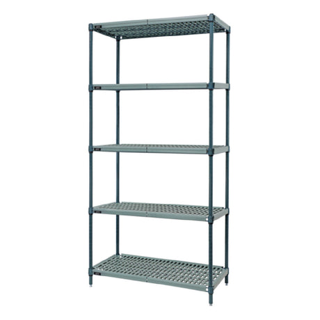 Quantum WR74-2430WPM-5 Wire Plastic Mat Shelving Unit Stationary 5-tier