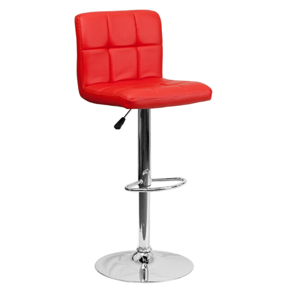 Flash Furniture DS-810-MOD-RED-GG Swivel Bar Stool Adjustable Height Contemporary Style