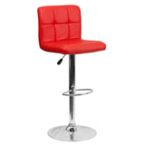 Flash Furniture DS-810-MOD-RED-GG Swivel Bar Stool Adjustable Height Contemporary Style