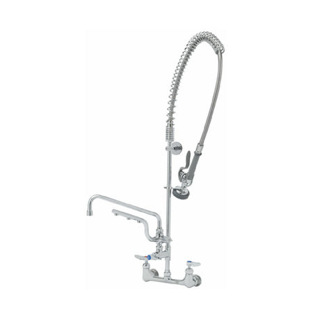 T&S Brass B-0133-U12-CR-B UltraRinse 8” Wall Mount Mixing Faucet With Polished Chrome Plated Brass Body