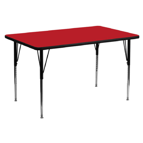 Flash Furniture XU-A2448-REC-RED-H-A-GG Activity Table 48"W X 24"D X 21-1/4" To 30-1/4" Adjustable Height