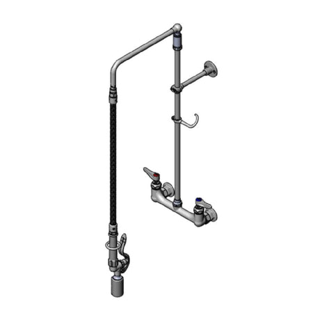 T&S Brass B-0131-BC-28H EasyInstall Pre-Rinse Unit Wall Mount Mixing Faucet With 8" Adjustable Centers