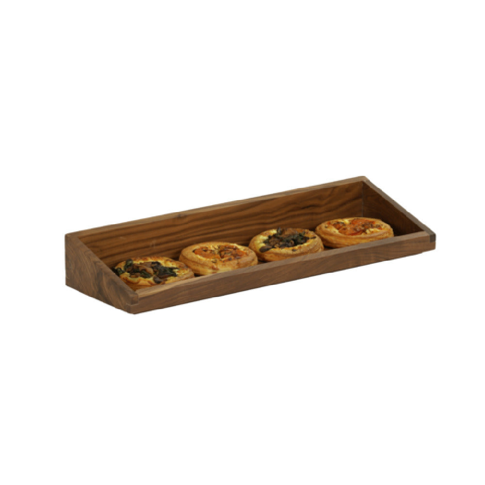 Cal Mil 23442-620-78 Angled Tray Box 6"W X 10"D X 3"H Walnut