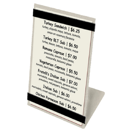 Menu Solutions MTRBB-46 Table Tent Holds 4" X 6" Insert Single Panel