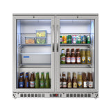 Koolmore BC-2DSW-SS - Back Bar Refrigerator, Two-section, 35-2/5"W X 20-4/5"D X 35-1/5"H