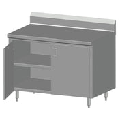 SPG 4CBT-24BHD - Universal Stainless Work Table, Cabinet Case With Hinged Doors, 48"W X 24"D