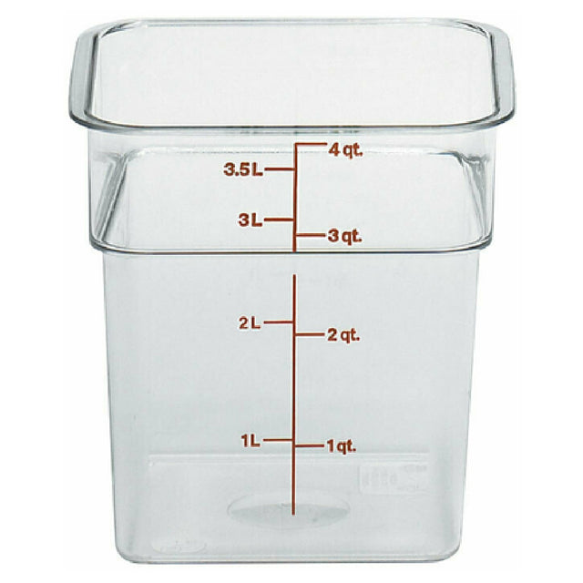 Cambro 4SFSCW135 CamSquare® Food Container 4 Qt. 7-1/4"L X 7-1/4"W X 7-3/8"H