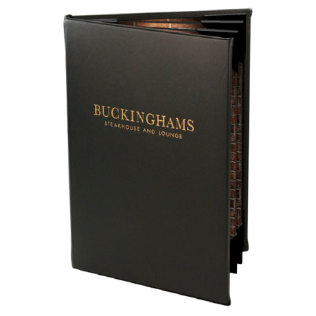 Menu Solutions MAJ60A Menu Cover Holds 5-1/2" X 8-1/2" Inserts Quad Panel Booklet With 6 Views